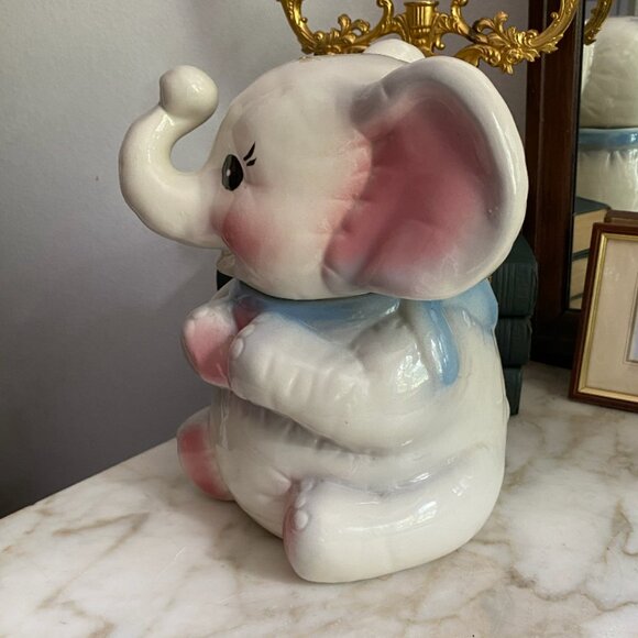 RARE Vintage 50s Baby Cute Elephant Cookie Jar Canister Disney Dumbo Era - Picture 4 of 10